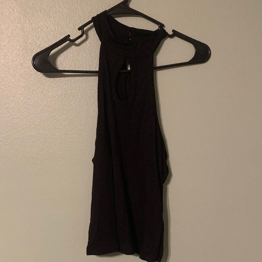 Iris Black Backless Top